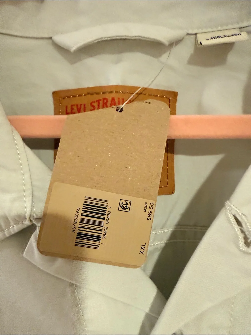 Levi's Light Cream Button-Front Shirt Jacket